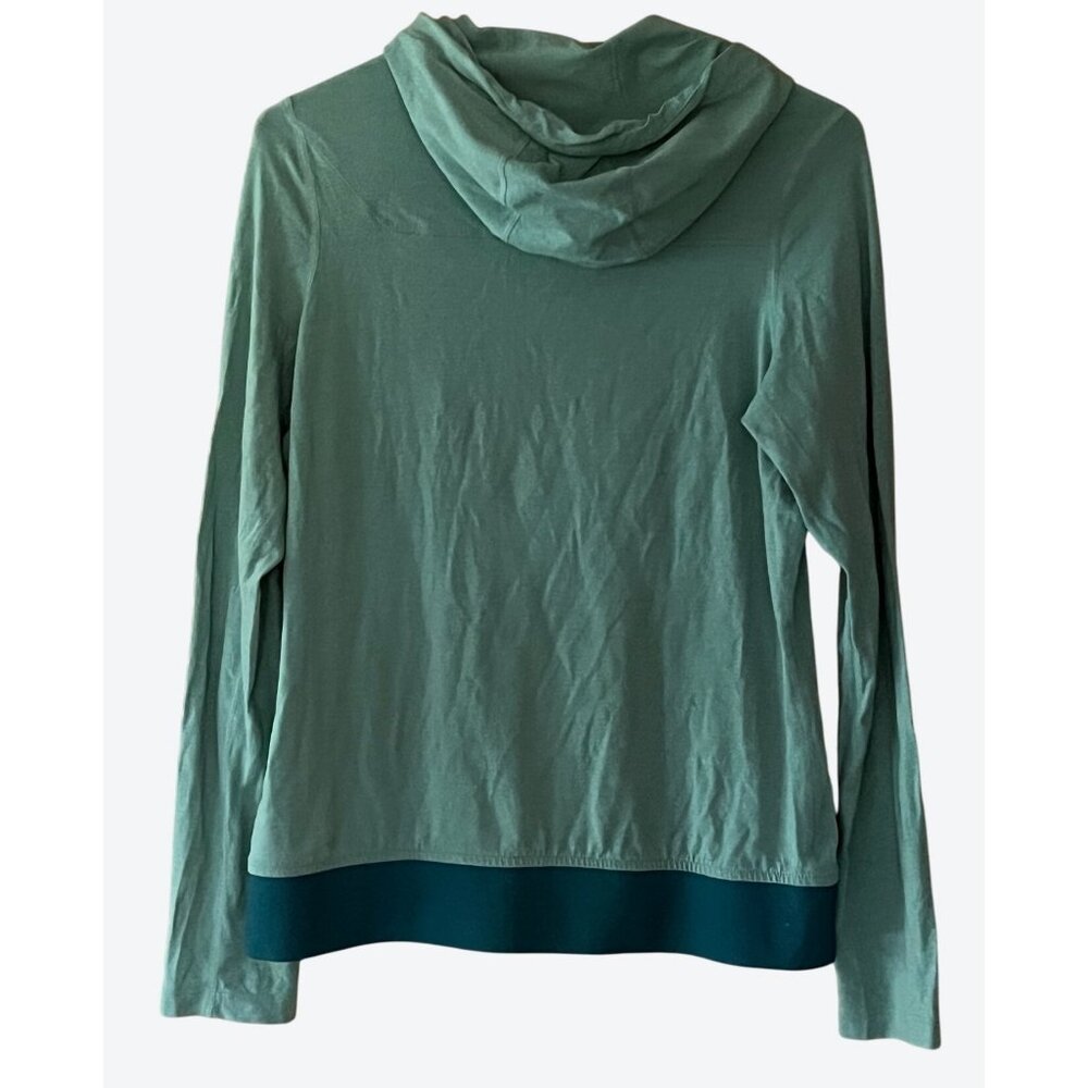 Outdoor Research Women's Small Long Sleeve 1/4 Zip Stone Green Cotton Blend Hood - Picture 3 of 7